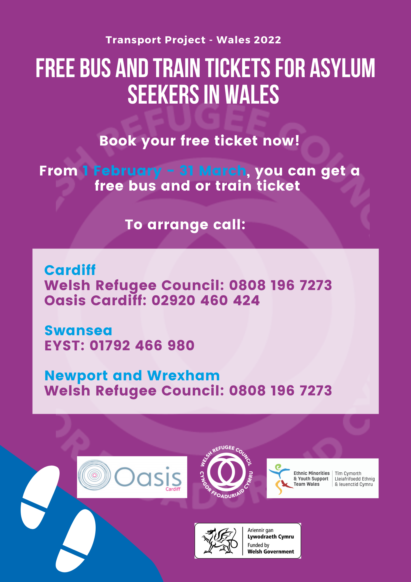 FLYER – Transport Project (1) ENDING SOON – Transport Support for Asylum Seekers in Wales