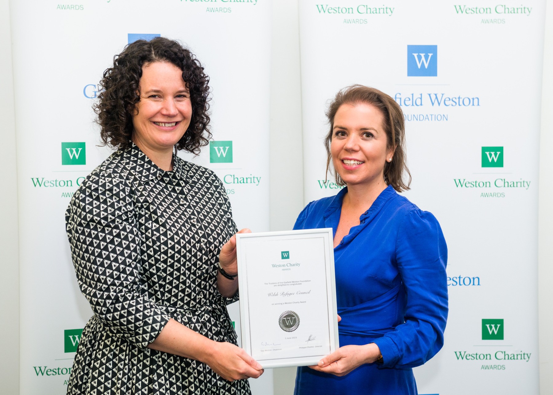 GW Award_ Landscape Welsh Refugee Council is a Weston Charity Award Winner!