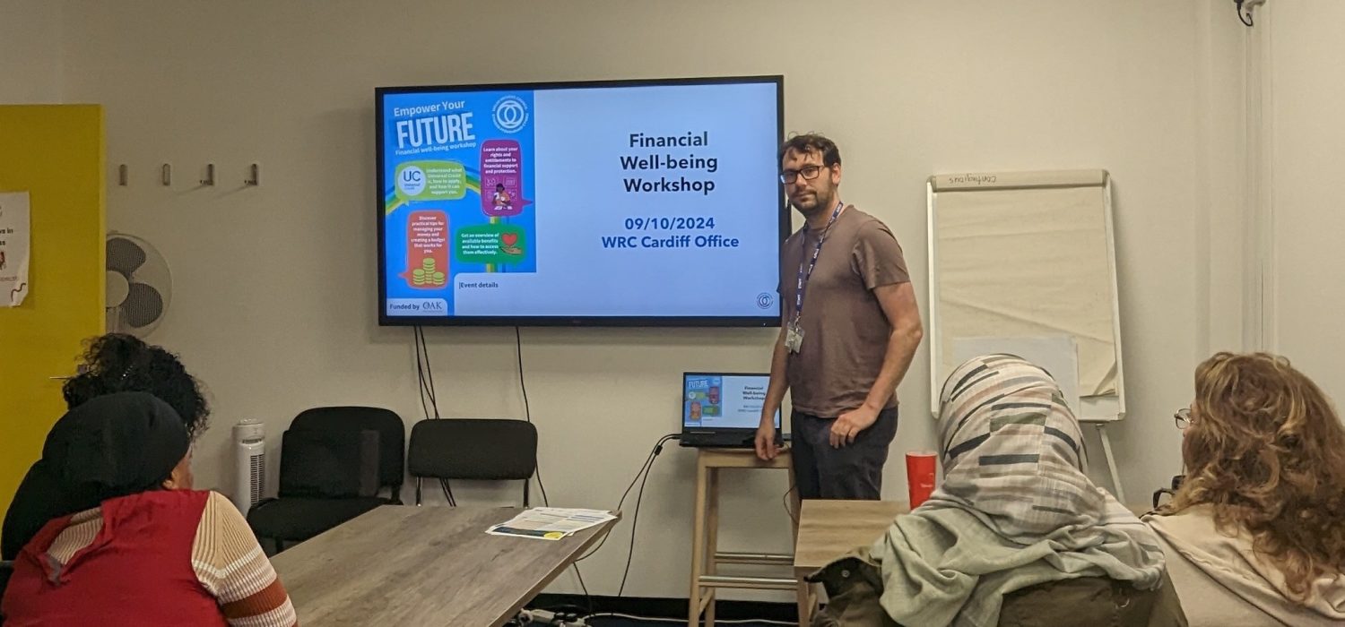 Housing research and Policy Lead Gareth delivers workshop to promote financial well-being for sanctuary seekers and refugees.