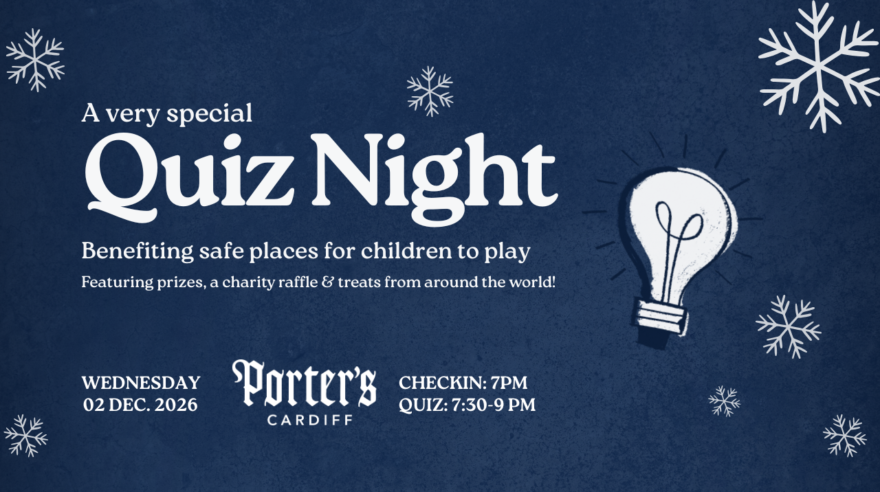 A navy blue poster with a large lightbulb and snowflakes